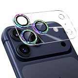 Podick カメラフィルム iPhone 17 Pro 用 カメラカバー キラキラ 9H強化ガラス アルミ合金 アイフォン17pro用 カメラ保護 ピカピカ キズ防止 耐衝撃 高透過率 黒縁取り 露出オーバー防止 極薄 いphone 17 プロ レンズカバー プロテクター カラフル