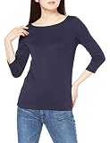 [Amazon Essentials] Tシャツ ボートネック スリムフィット 七分袖 レディース ネイビー M