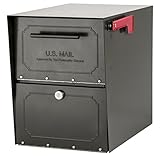Architectural Mailboxes 6200Z-10 Oasis Jr. Locking Post Mount Mailbox, Graphite Bronze by ARCHITECTU