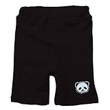 《初夏盛夏対応》 GARACH(ギャラッチ) 針抜きフライススパンワンポイントPANDAハーフパンツ 110cm /Bk NO.AH-1622203