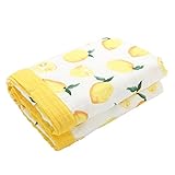 ６重ガーゼ ベビー ブランケット タオルケット ガーゼケット おくるみ 赤ちゃん 竹繊維 オーガニック コットン100% 大判 ベビーカー 新生児 出産祝い ギフト お祝い 120×120cm (レモ