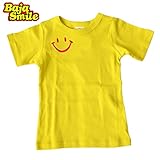 (バハスマイル)BAJASMILE スマイル刺繍 半袖Tシャツ イエロー 100cm