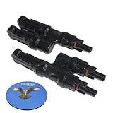 HQRP ペアMC4 T分岐ソーラーパネルコネクタM/ M/ F＆F/ F/ M（1F2M＆2F1M） - PV /太陽光発電システム + HQRP コースター