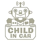 imoninn CHILD in car ステッカー　【パッケージ版】　No.50　ロボットさん　（グレー色）