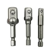 3PCsクロムバナジウム鋼製ソケットアダプターSeth ex shank to 1/4 "3/8" 1/2 "拡張ドリルビット16進ビットセット電動工具