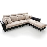 ソファ ソファー カウチソファ 3人掛け ポケットコイル 全面ヘッドレスト ベージュ×ブラック