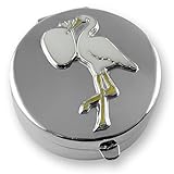 スターリングシルバーのコウノトリと赤ちゃんの歯の箱