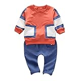 (プタス)Putars ベビー服 子供服 上下セット パーカー 男の子 長袖 パッチワーク 可愛い 秋 冬 スポーツ 運動会 旅行 記念日 プレゼント 12ヶ月-3歳