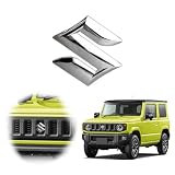 RaKuLife ジムニーエンブレム シルバー スズキ ジムニー JB64 JB74ジムニー エンブレム フロント用 外装アクセサリ スズキ エンブレム エンブレム剥がし 傷防止 汚れ防止 取り付け簡単 (シルバー)
