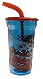カーズ2　ストロータンブラーNEW7823【CARS　ディズニー　コップ　食器　フタ付き　グッズ　雑貨】