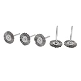 uxcell 研磨ホイールブラシ バフ ワイヤーホイールブラシ 折られる鋼 3mmx25mm T形 5個入り
