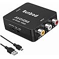 RCA to HDMI変換コンバーター Runbod AV to HDMI 変換器 コンポジット3色端子 から hdmi 変換アダプタ