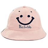 ゴシレ Gosear ユニセックス 子供 ベビー ビーチ 帽子 キャップ,ピュアコットン 笑顔 パターン ピンク