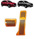 【AyGwbyx 】 マツダ CX-5 KF系 2017年1月~ 専用 内装 ペダルカバー アルミ ペダル ブレーキ アクセル ガーニッシュ 滑り止め 防キズ 防汚れ 傷防止 FOR CX-5 車種専用設計 アルミ製 (ゴールド) [並行輸入品]