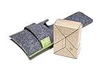 6 Piece Tegu Pocket Pouch Prism Magnetic Wooden Block Set Natural [並行輸入品]