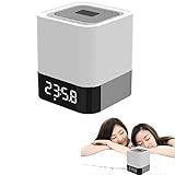 Egmy Portable Wireless Bluetooth 4.0 Speaker and Built-in LED Light Lamp Alarm Clock with Quality So