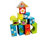 ROZZERMAN 積み木 12ピース 20×20cm 木製 知育玩具 音 木のおもちゃ 出産祝い 木製玩具 1歳 2歳 3歳 男の子 女の子 誕生日 プレゼント n88