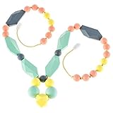 Chew-Choos - 'Secret Garden' Silicone Teething Necklace - Blushing Lotus [並行輸入品]