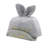 Cutelove 日よけ帽子 ハット メッシュキャップ 鳥打ち帽子 子供 男女兼用 紫外線対策 日焼け止め 熱中症対策 お出かけ つば広 野球帽 ウサギの耳付き 可愛い帽子