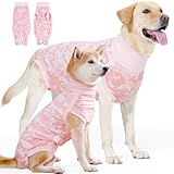 THKWOO 犬 術後服 メス 犬用術後ウェア 犬介護服 エリザベスカラーの代替品 内部メザニン 尿パッドを収納可能 薄手のツルッとした素材 抜け毛防止 傷舐め防止 皮膚保護 離乳 去勢 避妊 手術後服 カット可能なU字型開口部 小型犬 中型犬 大型犬 女の子 母犬専用 (ピンク 3XL)