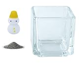 花市場直送便 ミニチュアガラス 雪ダルマ イエロー & カラーサンド ブラック & 植え込み用グラス ニューブロックS