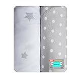 Pack N Play Portable Crib Sheet Set by LANCON Kids - 2 Pack of Ultra Soft Premium 100% Jersey Knit C