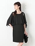 Angeliebe エンジェリーベ マタニティ ワンピース 授乳口付き ウォッシャブル 2WAY ジョーゼット ワンピ 妊婦服 産前 産後 お宮参り フォーマル L ブラック 21934 219342