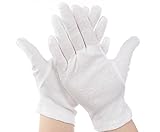 白い綿の手袋 綿手袋 滑り止め 綿手袋 スマホ 快適に感じる 良質 大きなサイズ（12組）