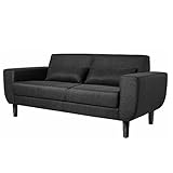 (OSJ) ソファ ソファー ソファベッド レトロ風ソファー 2人掛け モダン 背もたれ 肘付きソファー ローソファー カウチソファー (ブラック)