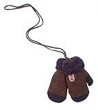 (コ-ランド) Co-land 子供用 手袋 キッズ ミトン ニットグローブ ベビー 暖かい てぶくろ 女の子 男の子 ボーダー柄 秋冬 防寒 通学通園 アウトドア ブラウン