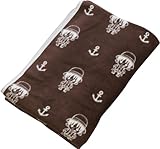 ワンピース 綿毛布 ベビーケット 日本製 約90×120cm ブラウン（ルフィ）