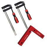 SILIVN F型 クランプ 50mm × 200mm + L形 直角定規 コーナークランプ 固定工具 90度 直角 木工用 木材 3個セット