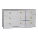 アルファタカバ ディズニー家具シリーズ セレクトミッキー 120cm幅3段ホワイト 取っ手スタンダードイエロー