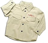 落ち着いた可愛らしい、優しい肌触りのコットンシャツ（濠Du) ベージュ 85cm