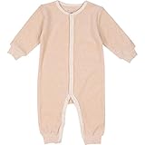Niteo Baby Organicコットンベロアスナップフロントカバーオール カラー: ブラウン