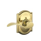 Schlage F170 ACC 605 CAM LH Camelot Collection Left Hand Accent Decorative Trim Lever, Bright Brass 