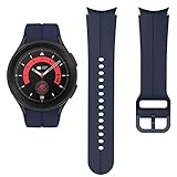 コンパチブル Samsung Galaxy Watch 5 バンド40mm 44mm/Galaxy Watch 5 Pro バンド45mm/Galaxy Watch 4 バンド40mm 44mm/4 Classic バンド42mm 46mm、ギャラクシーウォッチ5プロ/5/4/4クラシック 時計バンド 20mm ソフトシリコン スポーツバンド 女性 男性シームレスな接続 スマートウォッチ ストラップブレスレット、ミッドナイトブルー