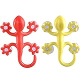 ezakkaマルチカラーBig Gecko電源ロック吸盤フックバスルームキッチン用2個パック