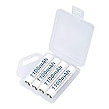 Soxono 単4/AAA充電式電池 4本パック 充電電池 1.2V 1100mAh ニッケル水素 収納ケース付き 約1200回使用可能