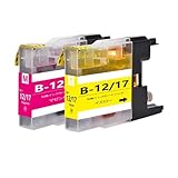 LC12 ブラザーbrother用互換インクカートリッジLC12Mマゼンタ1本 LC12Yイエロー1本 合計2本 対応機種：MFC-J6710 J5910 J6510 J960 J955 J860 J825 J810 J710 J705 DCP-J940 J925 J840 J740 J725 J540 J525