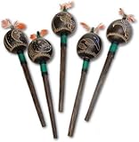 ペルーアマゾンGourd Rattle Small 8-9 in L, Roll, Chakana/Shipibo MM09-Chakana-Shipibo
