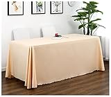 EGROON キッチン用品 ホテル レストラン キャンプ ポリエステル製 テーブルクロス テーブルカバー 食卓カバー 結婚式 パーティー 無地 シャンパーニュ 140*140cm