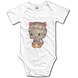 面白い 子供 かわいい 猫ちゃん ポスター ベビー服 100%綿 White Size 24 Months