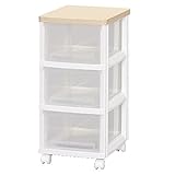 アイリスオーヤマ チェスト 木天板 幅30.7×奥行37.8×高さ64.2cm ホワイト/フレンチオーク AI-303PA