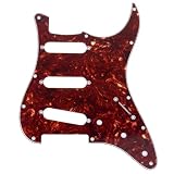 Musiclily Pro 72年式 11穴ストラトキャスター用ピックガード日本製Fender Japan Stratエレキギター用、茶べっ甲4P