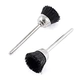 uxcell 軸付砥石 研削ブラシ 研磨 研削 ワイヤー ブラシ シルバートーン 金属 ブラック 2個入り