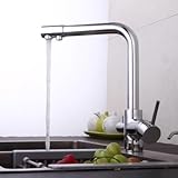 [メーカー保証5年付] Auralum 内蔵形浄水器 混合水栓 シングルレバー 取り付けホース付き 水栓装置