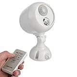 Mr. Beams MB370 Wireless LED Remote Control Spotlight with Motion Sensor and Photocell 140 Lumens, W
