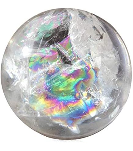 Amazon.co.jp: 天然白水晶虹入り丸玉 虹入り丸玉 水晶 クリスタル 風水