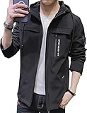 SANCANCI-RIBAN ジャケット メンズ 秋冬 コート カジュアル ビジネ ス フード付きシンプル ブルゾン 無地 軽量 防風 大き